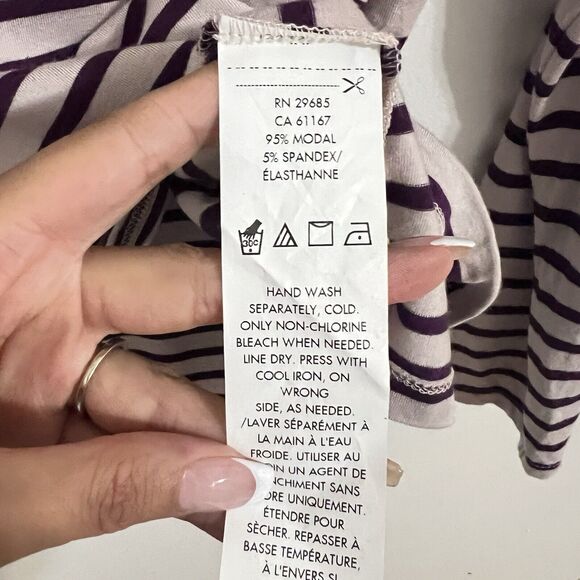 Pendleton Long Sleeve Tunic Shirt Size XL Gray Purple Striped Mock Preppy Relax - Picture 3 of 7